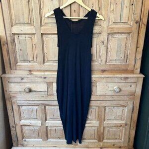 Sly Standard Free (OSFM)‎ Black Tank Dress Sleeveless Pockets Midi Length